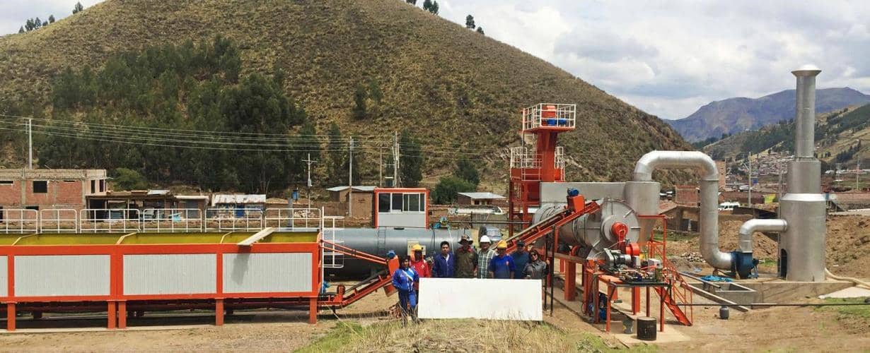 Drum asphalt mixing plant